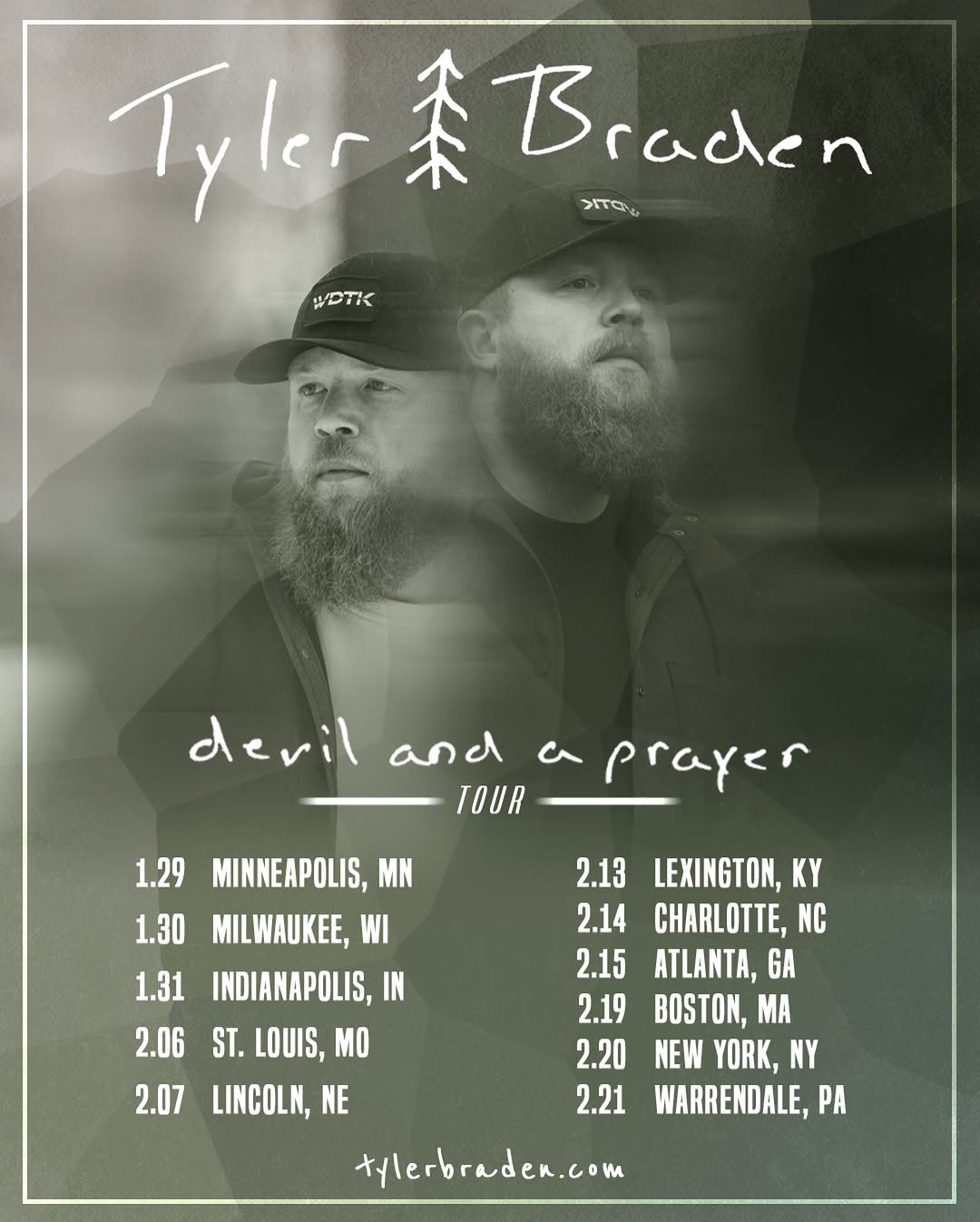 Tyler Braden Devil and a Prayer Tour Poster 2026–2027